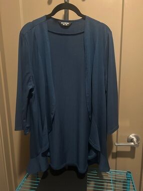 Bloomchic  Teal-Blue Open Drape Cardigan